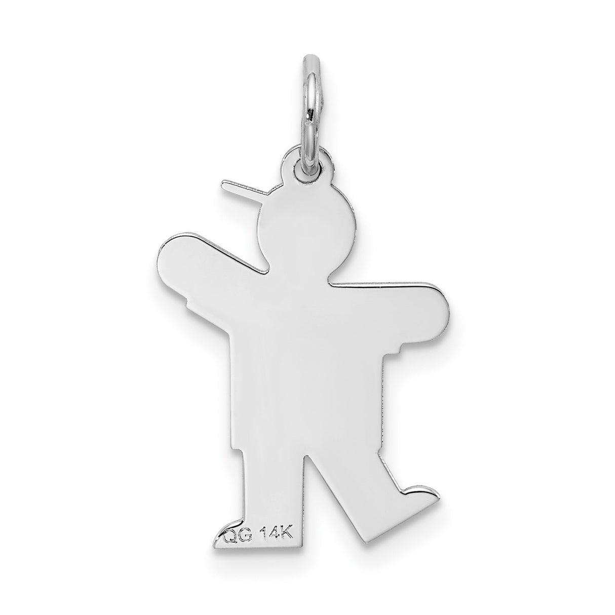 Kid Charm Pendant in Real 14k White Gold