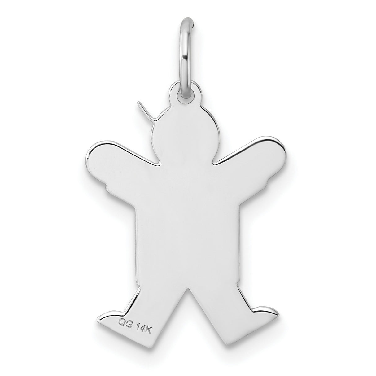 Kid Charm Pendant in Real 14k White Gold
