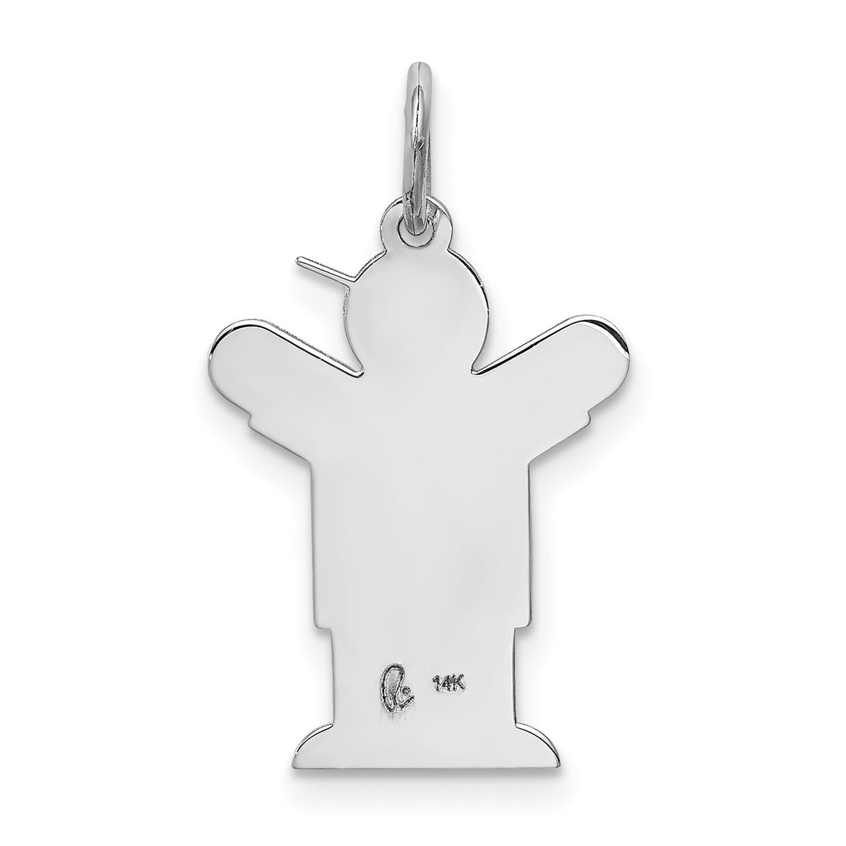 Kid Charm Pendant in Real 14k White Gold