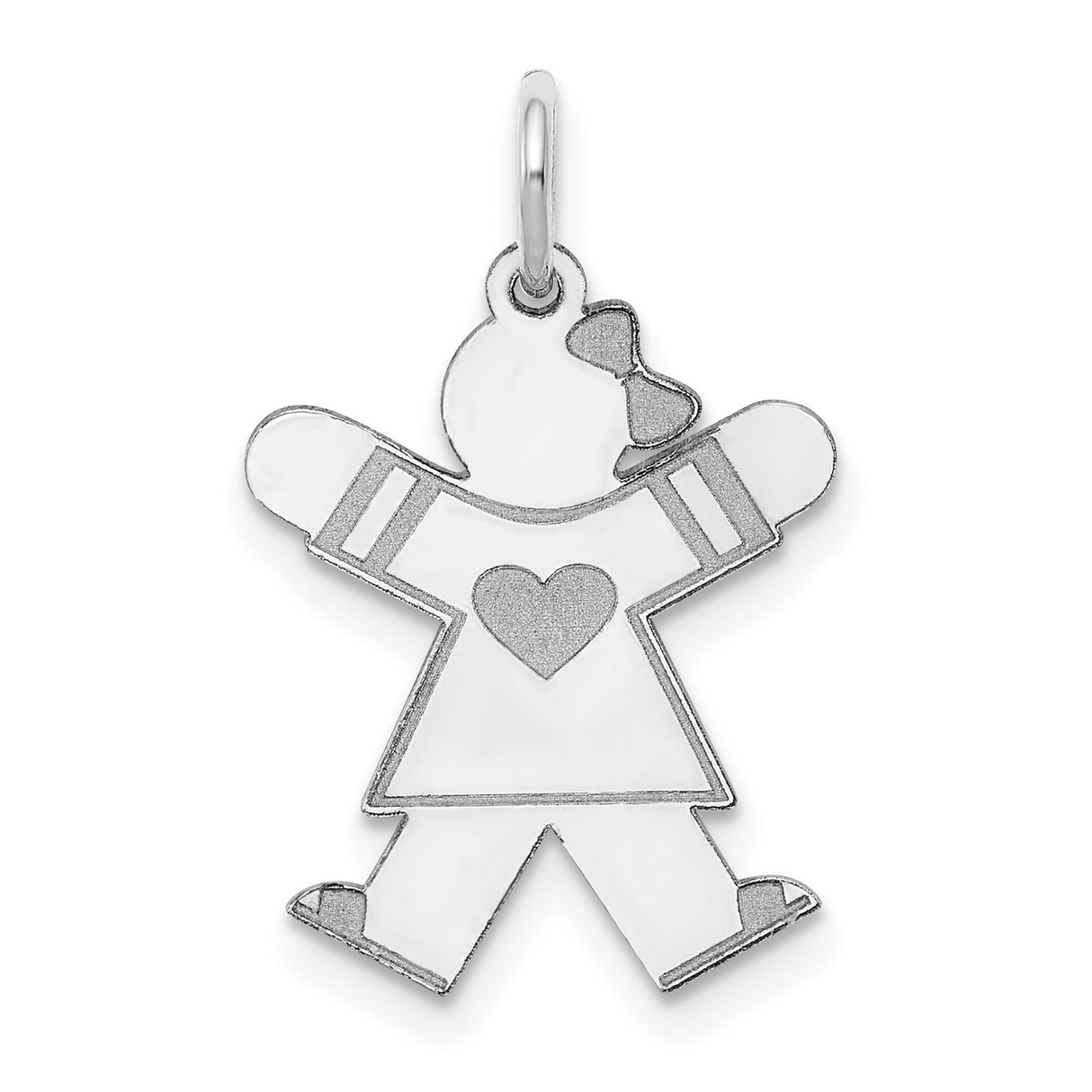 Kid Charm Pendant in Real 14k White Gold