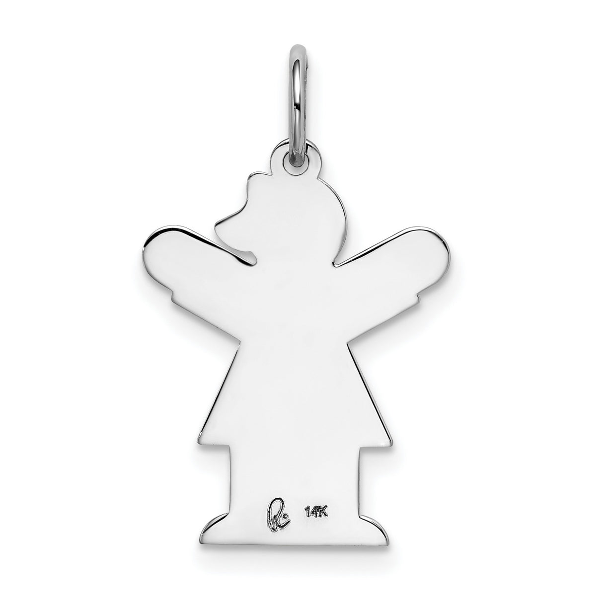 Kid Charm Pendant in Real 14k White Gold