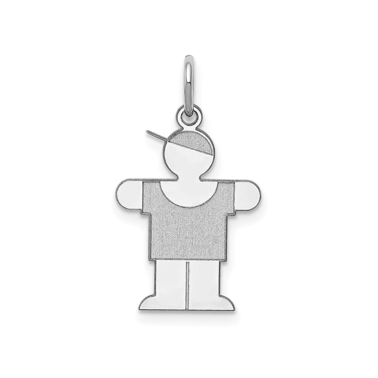 Sterling Silver Boy Pendant, Stylized Figure with Cap, Sentimental Family Charm