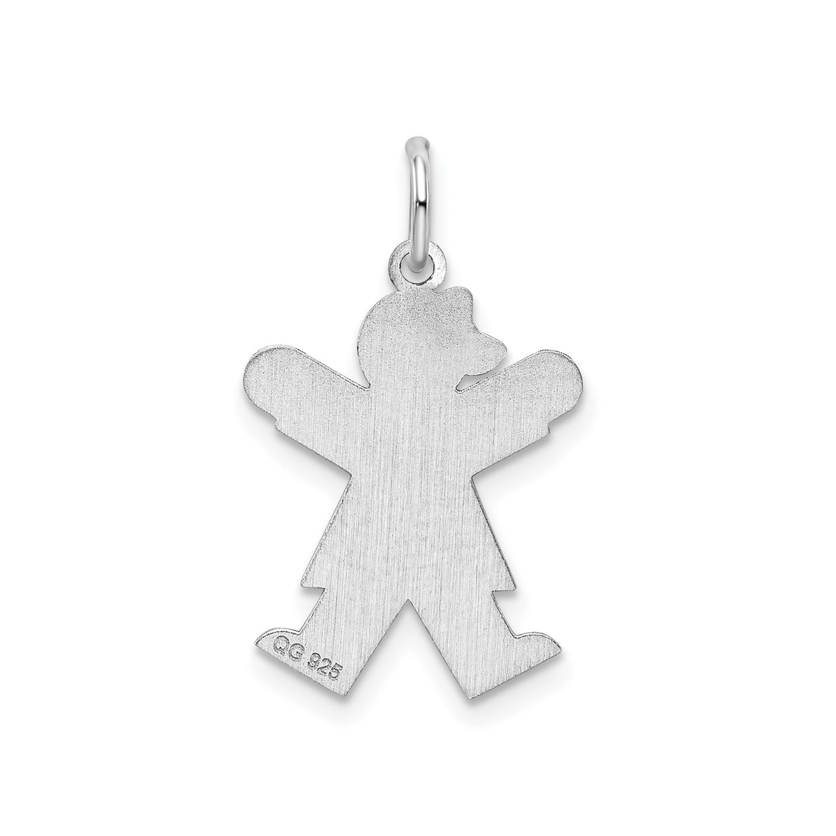 Sterling Silver Girl Charm Pendant with Bow, Mother Daughter Family Jewelry Keepsake