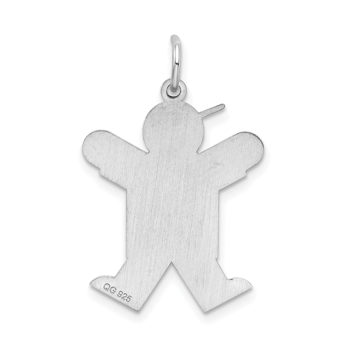 Sterling Silver Boy Shaped Pendant with Raised Arms and Cap, Minimal Silhouette Charm