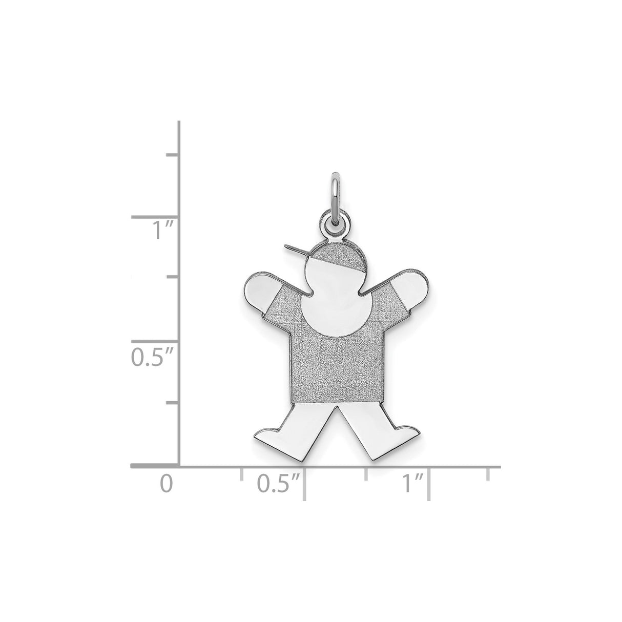 Sterling Silver Boy Shaped Pendant with Raised Arms and Cap, Minimal Silhouette Charm