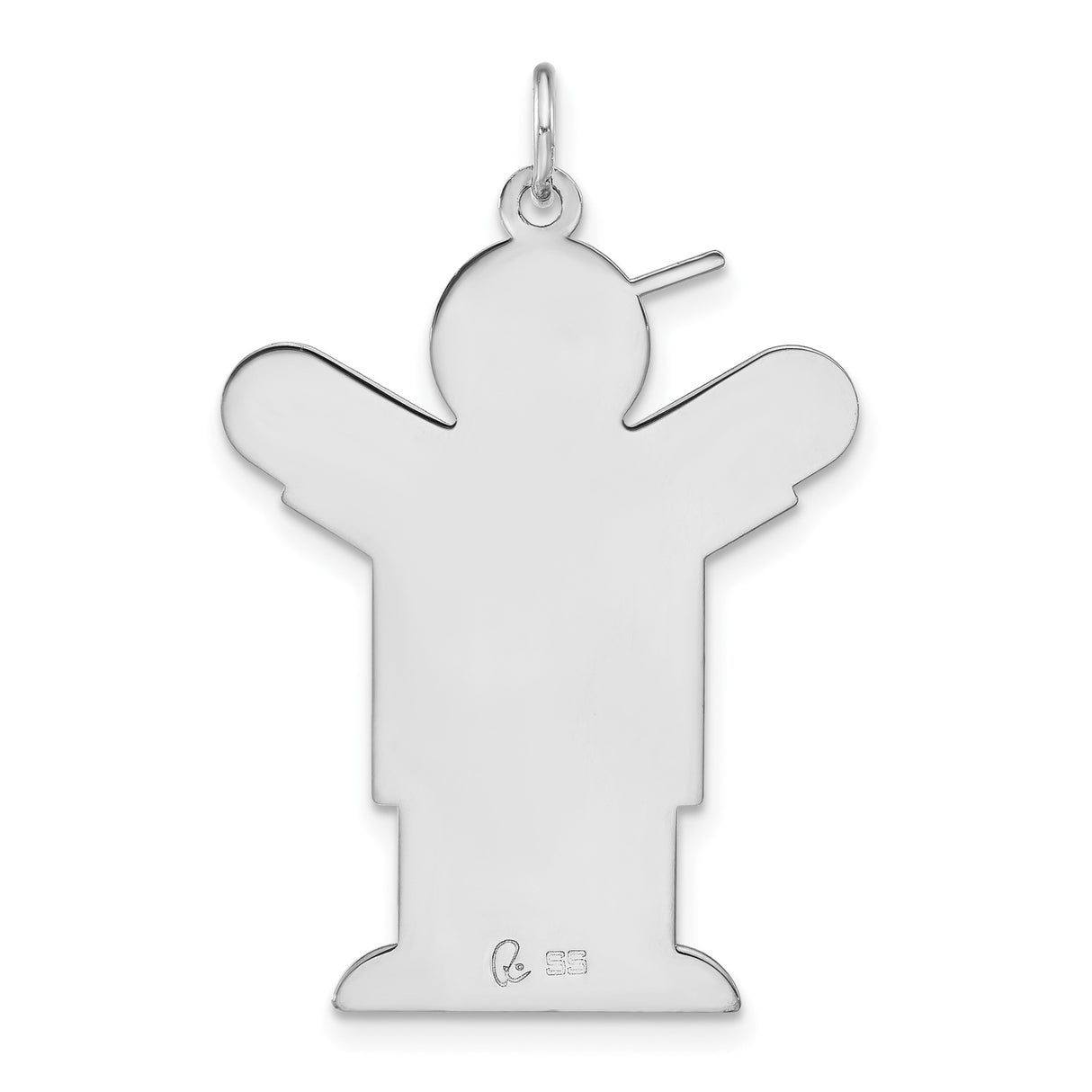 Sterling Silver Boy Pendant with Raised Arms and Baseball Cap, Symbolic Family Charm