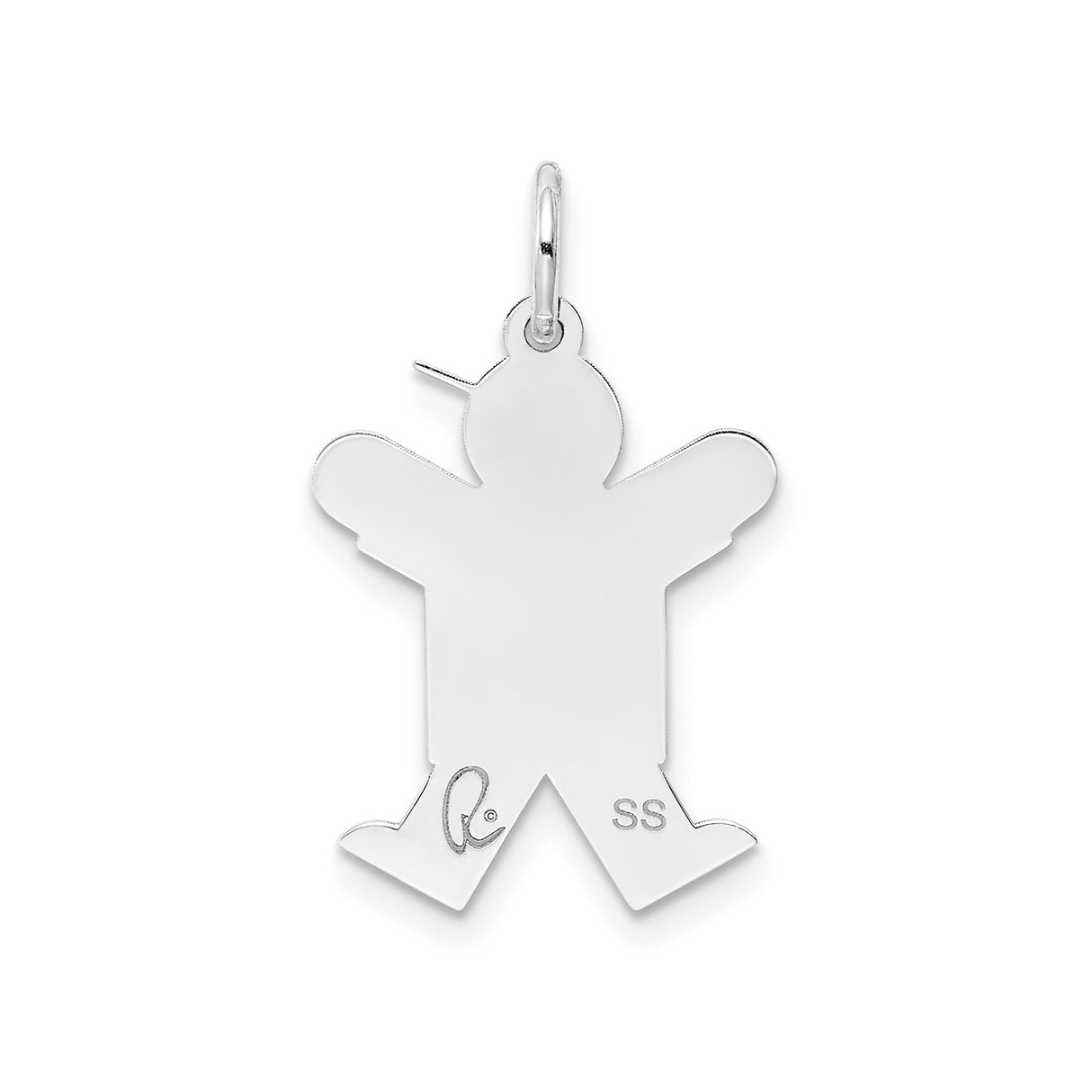 Sterling Silver Boy Charm Pendant with Heart Detail, Sentimental Family Jewelry Piece