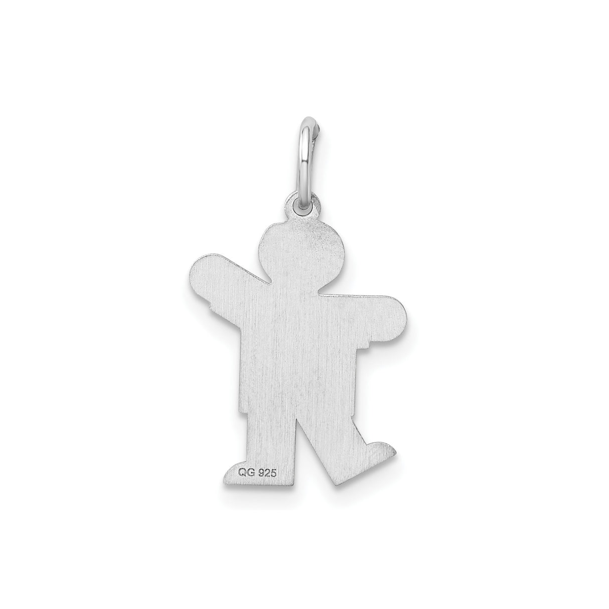 Sterling Silver Boy Shaped Pendant, Minimalist Family Keepsake for Mothers and Women