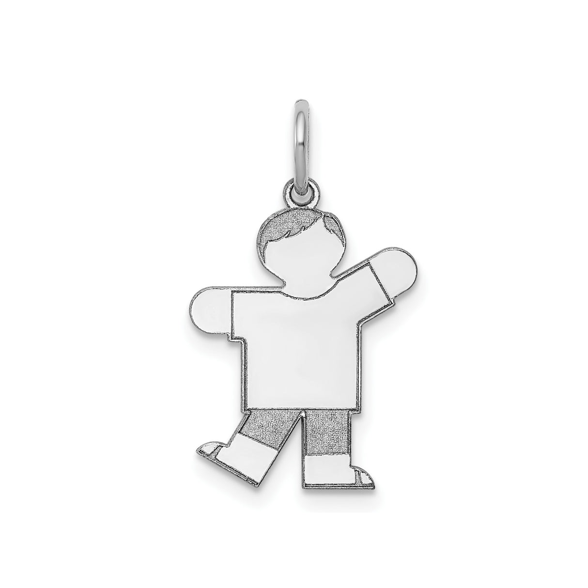Sterling Silver Boy Shaped Pendant, Minimalist Family Keepsake for Mothers and Women