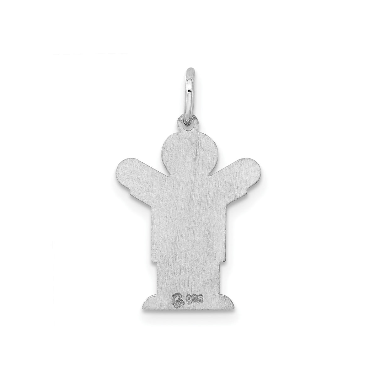 Sterling Silver Boy Pendant Charm with Raised Arms, Minimalist Son Figure for Family Jewelry