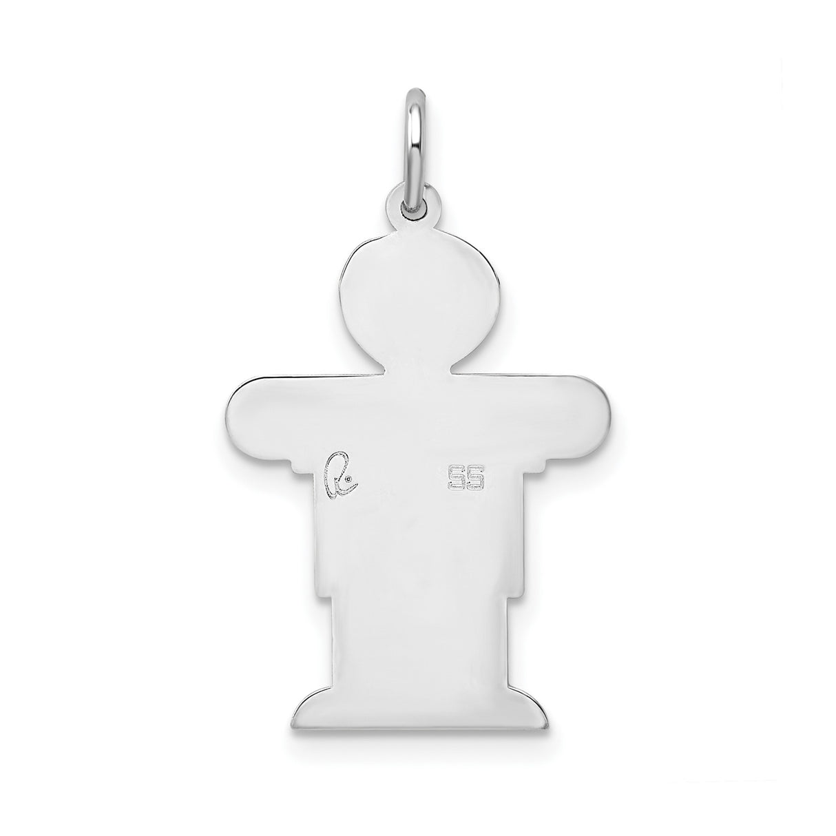 Sterling Silver Boy Pendant Charm with T-Shirt and Shorts, Minimalist Family Keepsake Jewelry