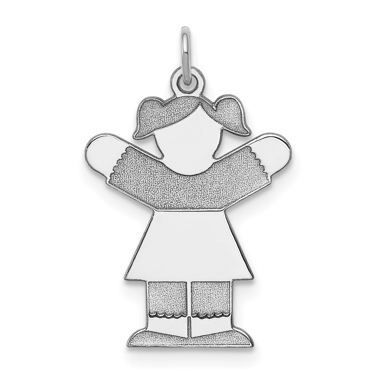 Sterling Silver Girl Charm Pendant with Outstretched Arms, Family Jewelry for Women