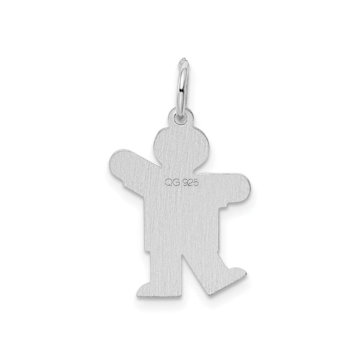 Sterling Silver Boy Shaped Charm Pendant, Minimalist Silhouette Design for Moms