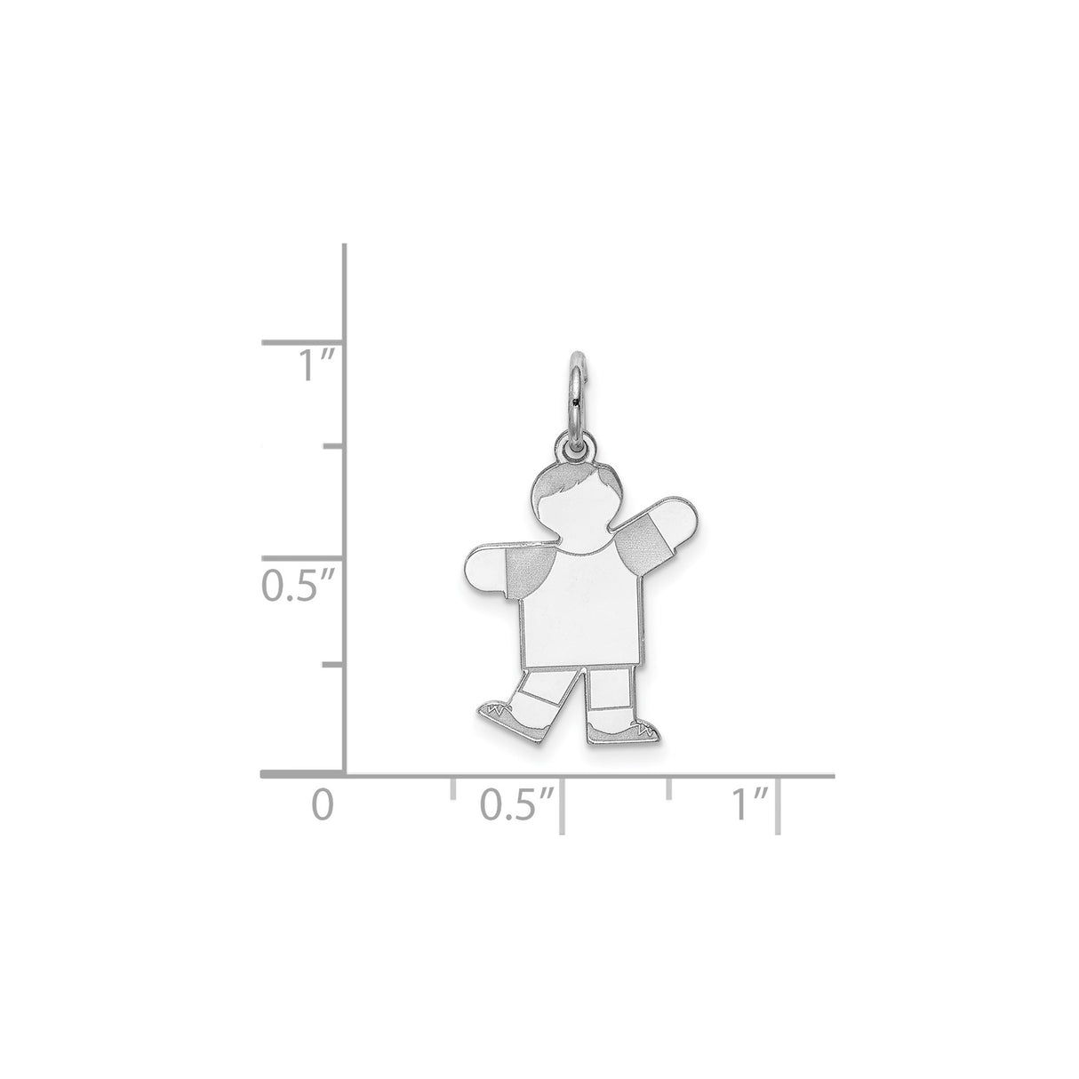 Sterling Silver Boy Shaped Charm Pendant, Minimalist Silhouette Design for Moms