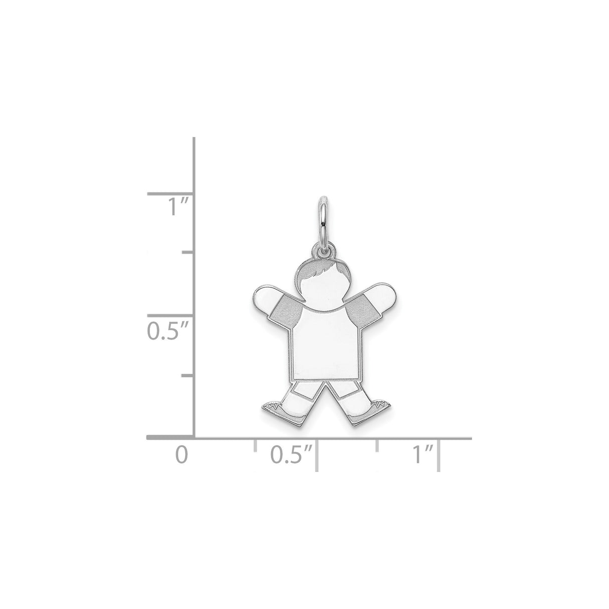 Sterling Silver Boy Charm Pendant with Stylized Figure Design for Mom
