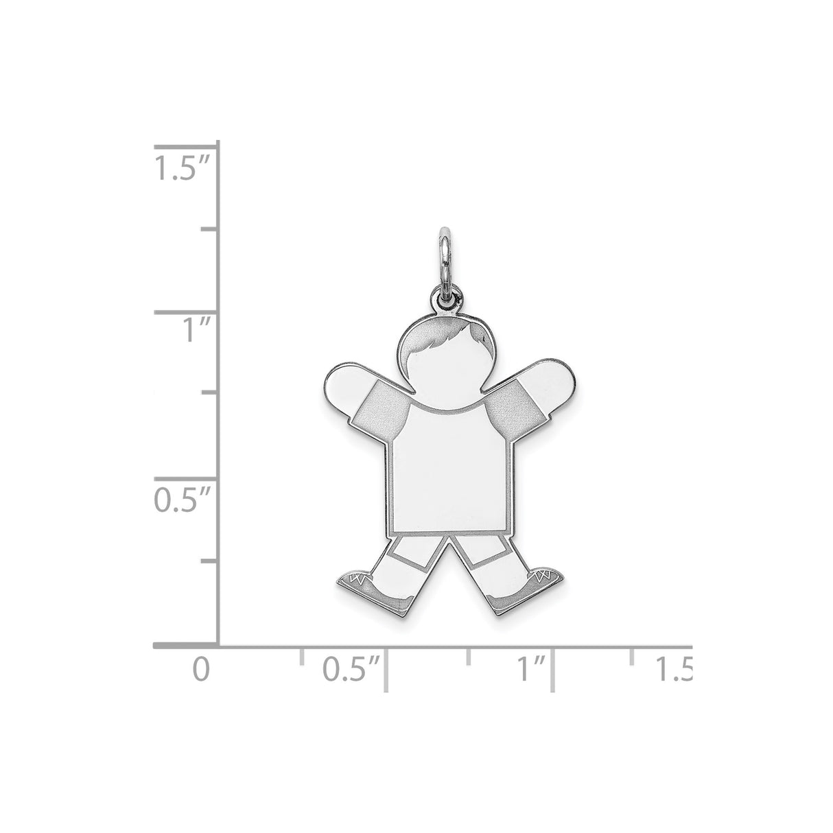 Sterling Silver Boy Pendant Charm with Etched Silhouette, Motherhood and Family Symbol