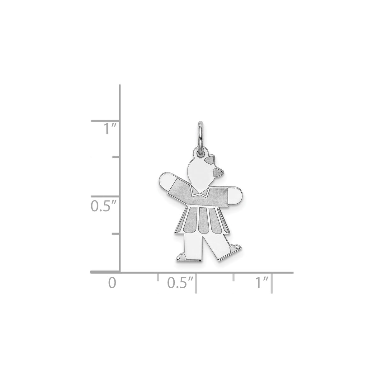 Sterling Silver Girl Charm Pendant with Dress and Cap, Family Jewelry Keepsake