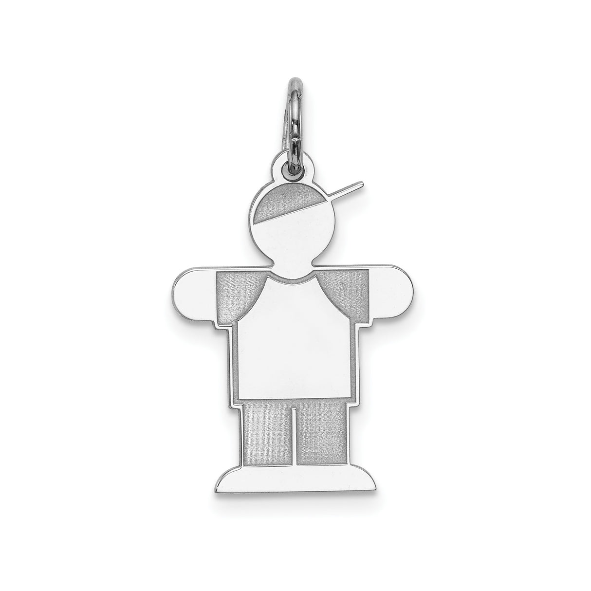 Sterling Silver Boy Charm Pendant with Baseball Cap, Symbolic Family Jewelry for Women or Moms