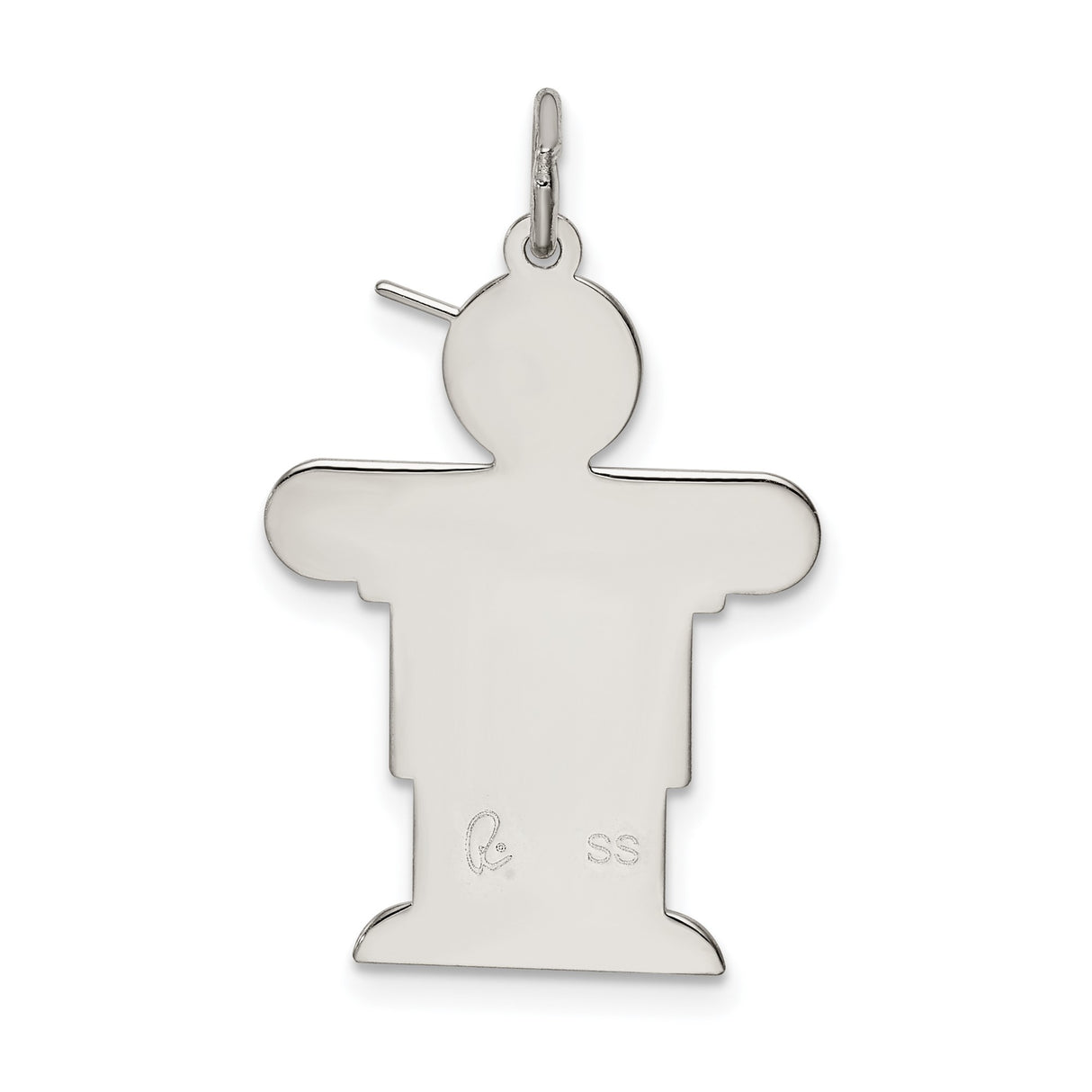Sterling Silver Boy Pendant Charm with Cap and Casual Outfit for Mom Jewelry