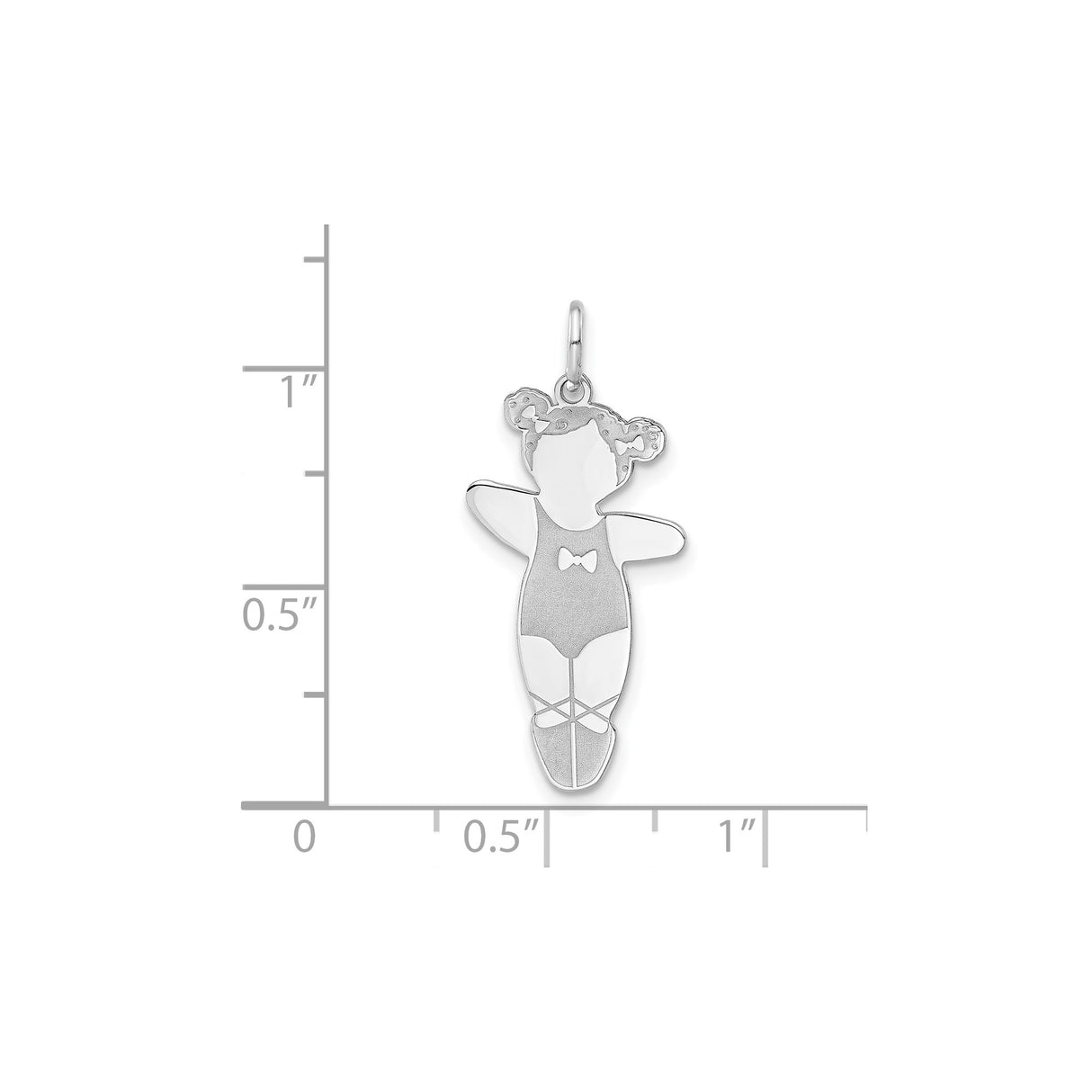 Sterling Silver Ballerina Pendant with Tutu, Ballet Shoes, and Bow Dance Charm