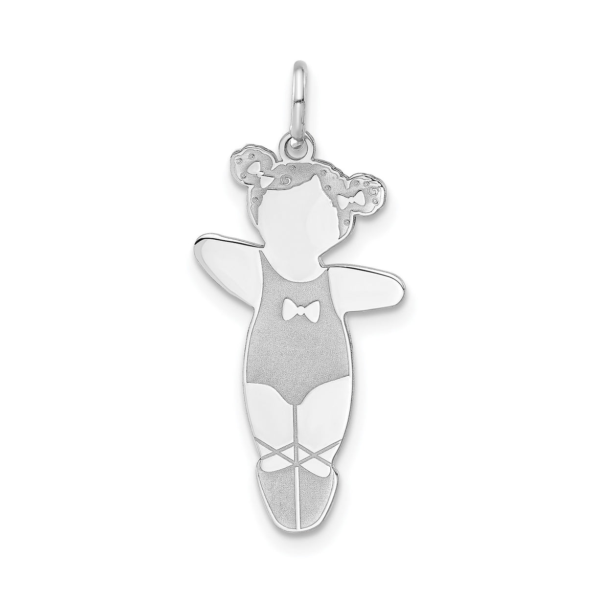 Sterling Silver Ballerina Pendant with Tutu, Ballet Shoes, and Bow Dance Charm