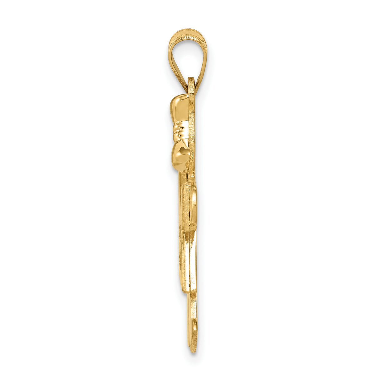 AA Diamond Kid Charm Pendant in Real 14k Yellow Gold