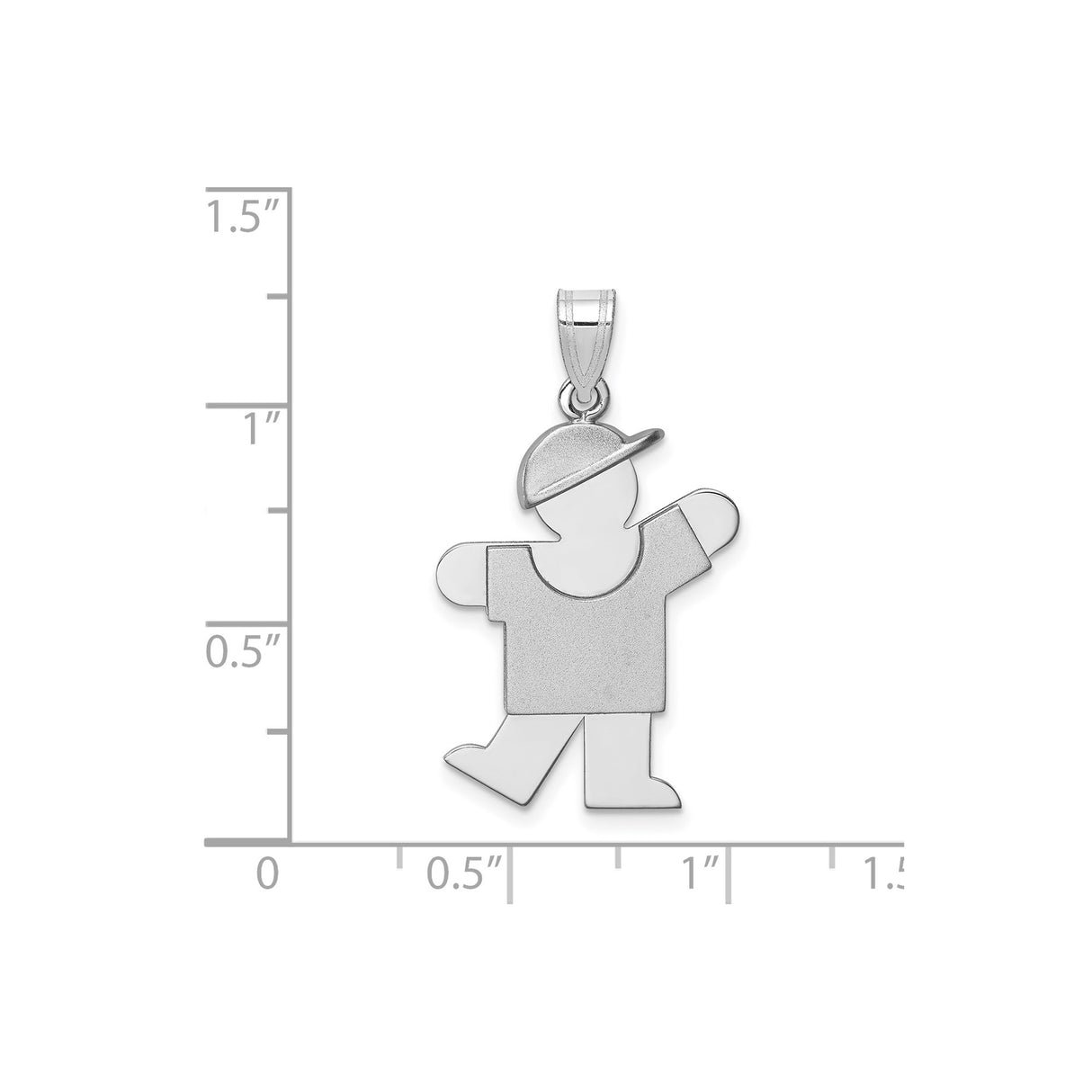 14k White Gold Boy Charm Pendant with Cap, Minimalist Family Jewelry for Moms