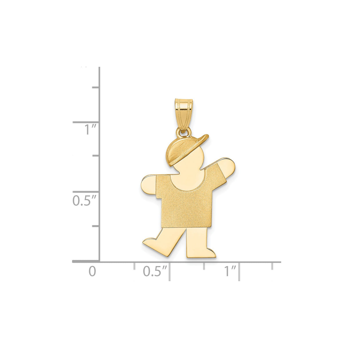 14k Yellow Gold Boy Pendant with Baseball Cap and T-Shirt, Minimalist Son Charm for Moms