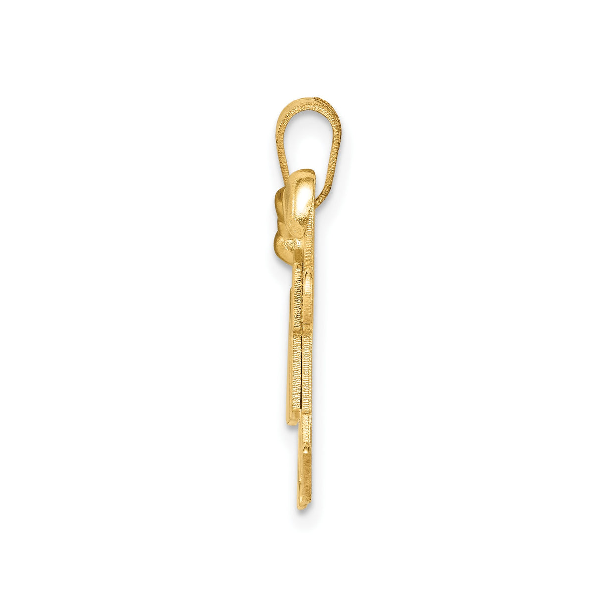 14k Yellow Gold Pendant Featuring Boy and Girl Holding Hands, Family Charm for Women