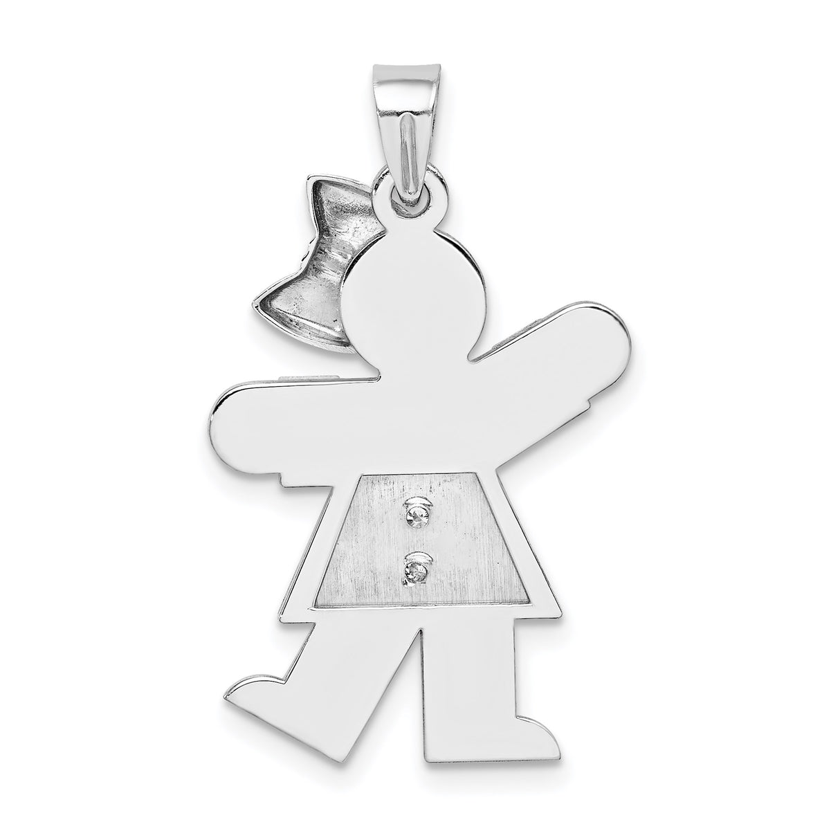 14k White Gold Boy Pendant with Baseball Cap and Raised Arms, Modern Minimalist Charm