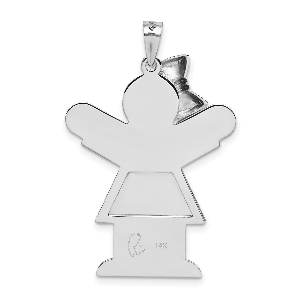 VS Diamond Kid Charm Pendant in Real 14k White Gold