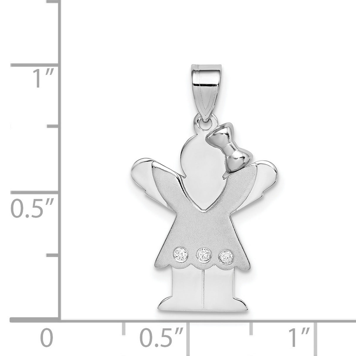 VS Diamond Kid Charm Pendant in Real 14k White Gold