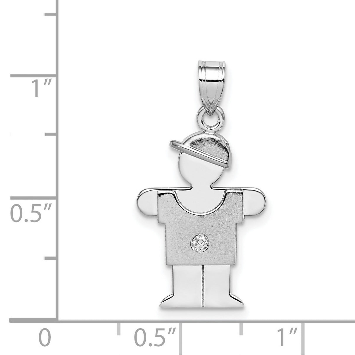 VS Diamond Kid Charm Pendant in Real 14k White Gold