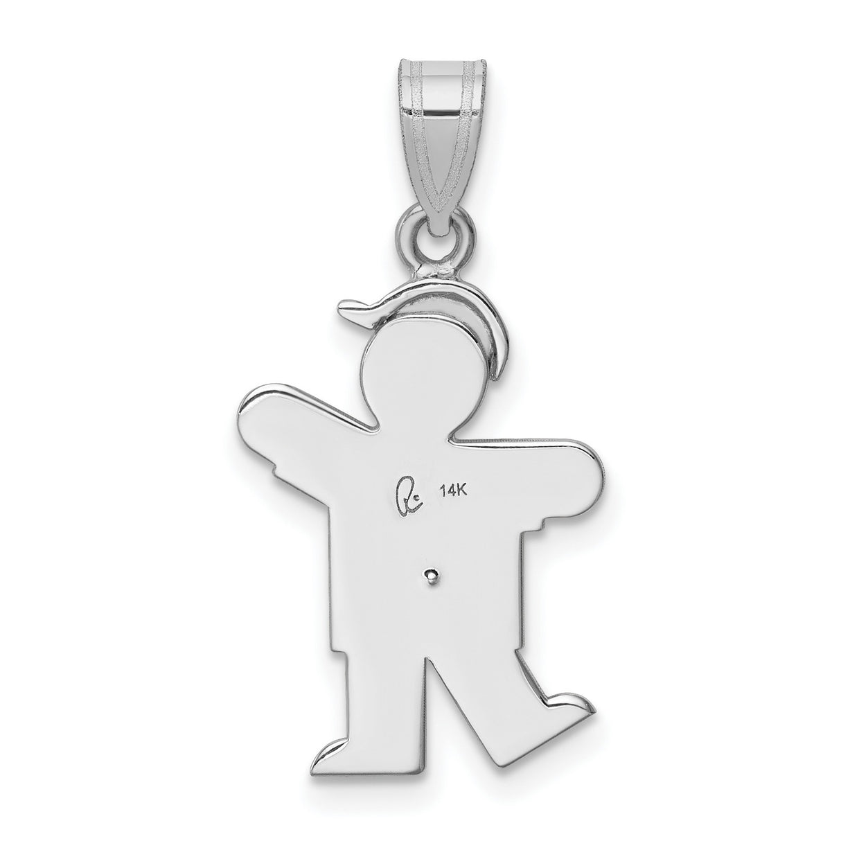 VS Diamond Kid Charm Pendant in Real 14k White Gold
