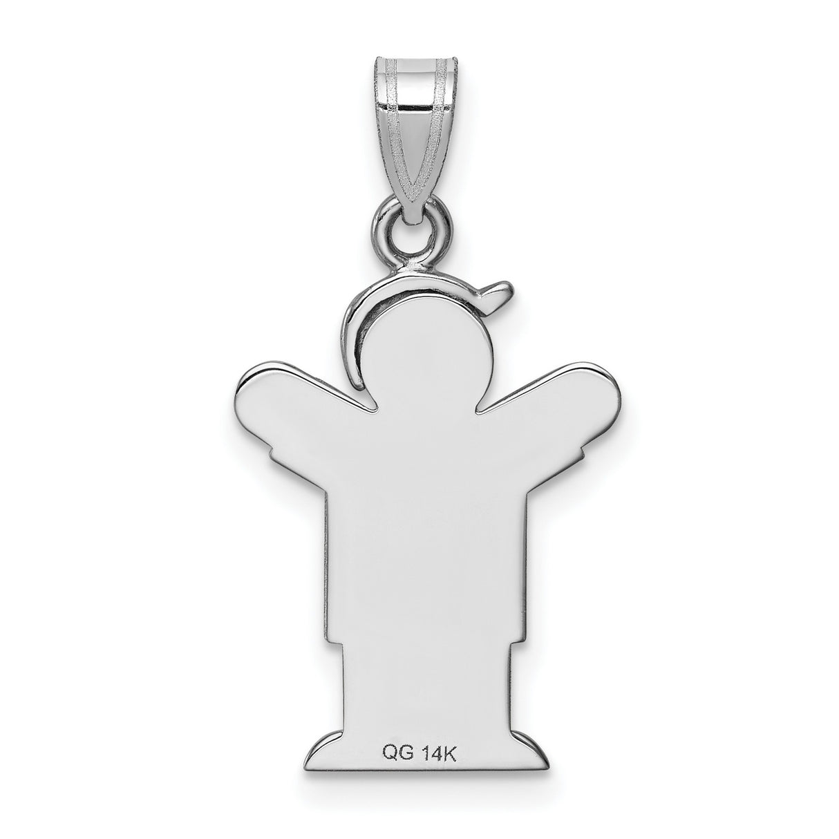 VS Diamond Kid Charm Pendant in Real 14k White Gold