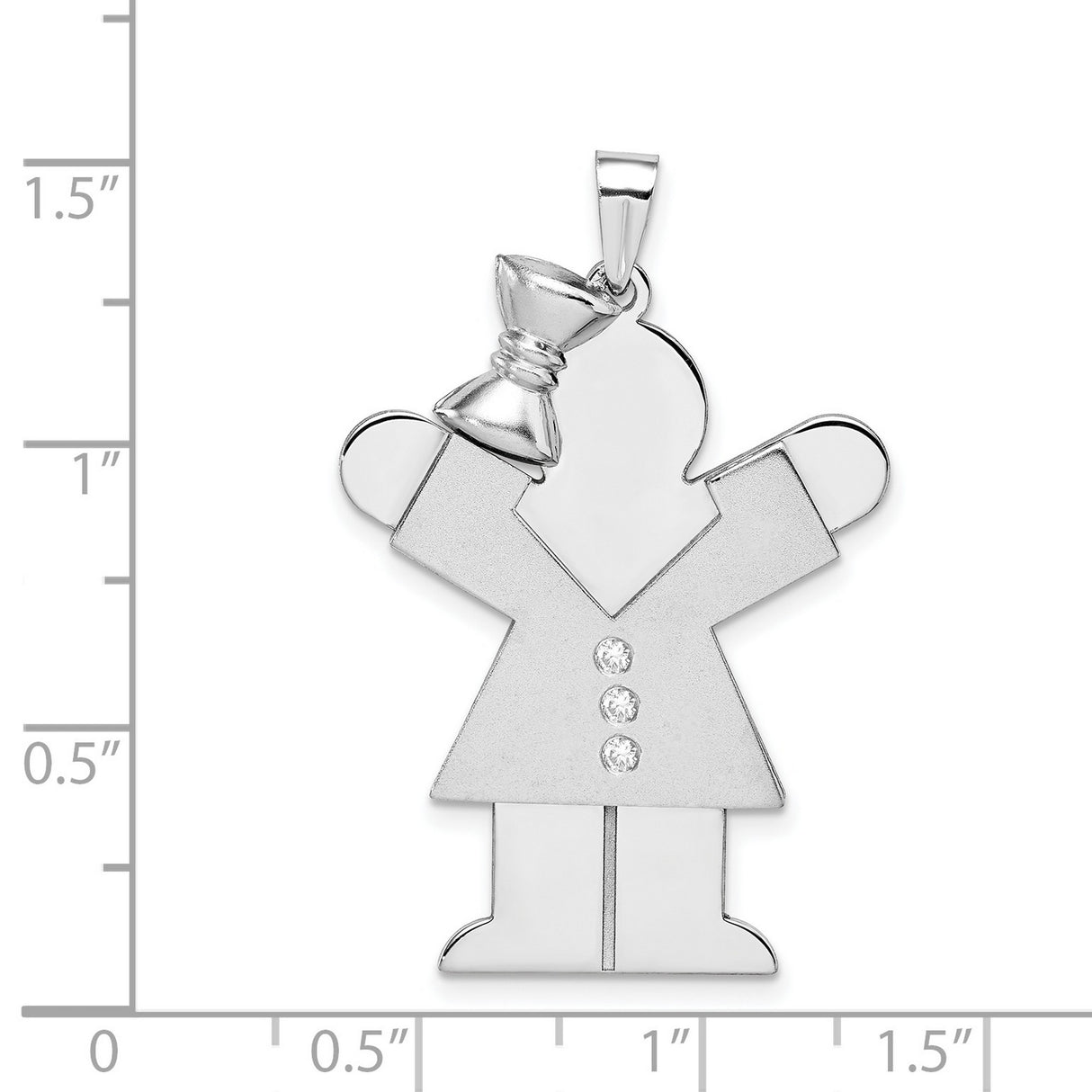 AA Diamond Kid Charm Pendant in Real 14k White Gold
