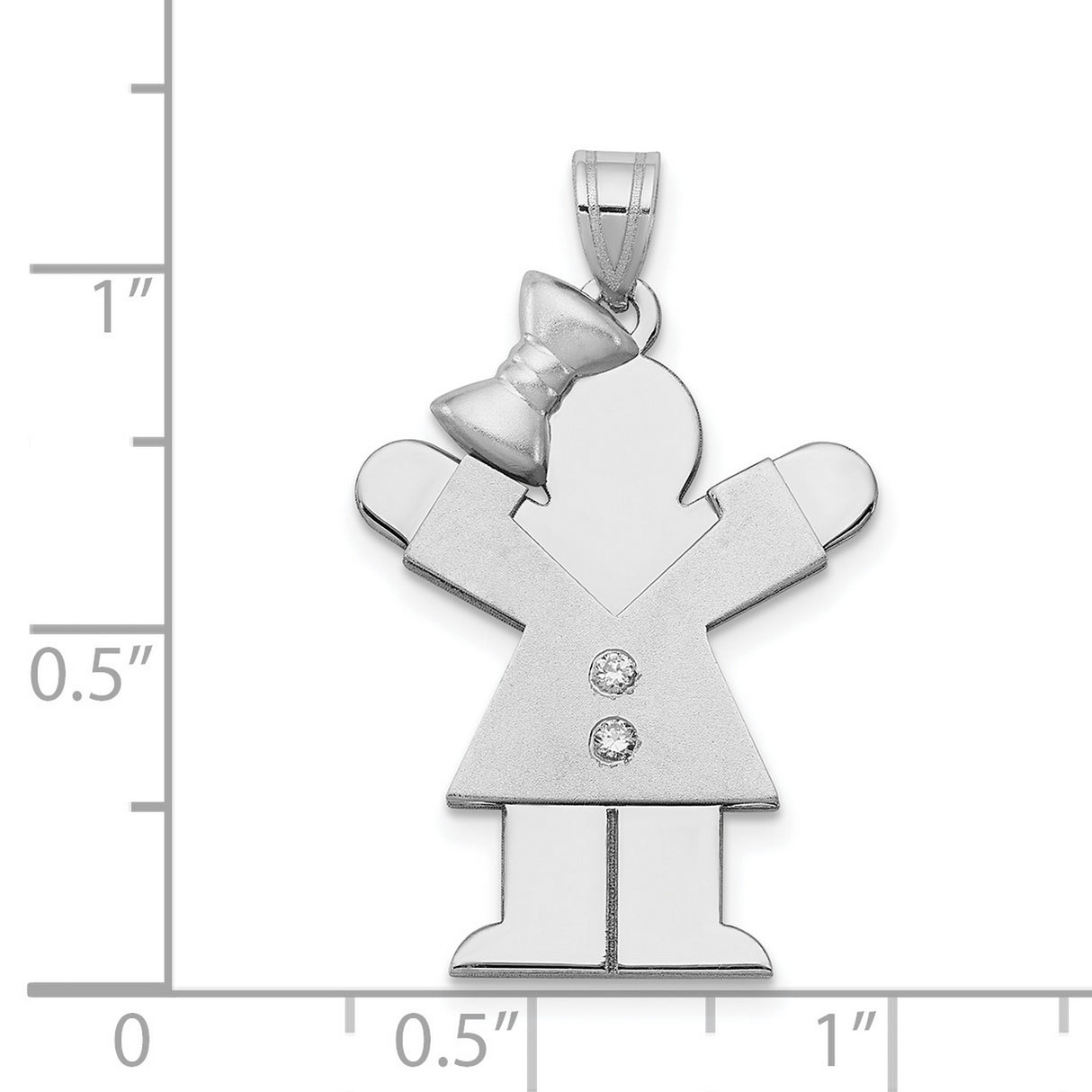 A Diamond Kid Charm Pendant in Real 14k White Gold