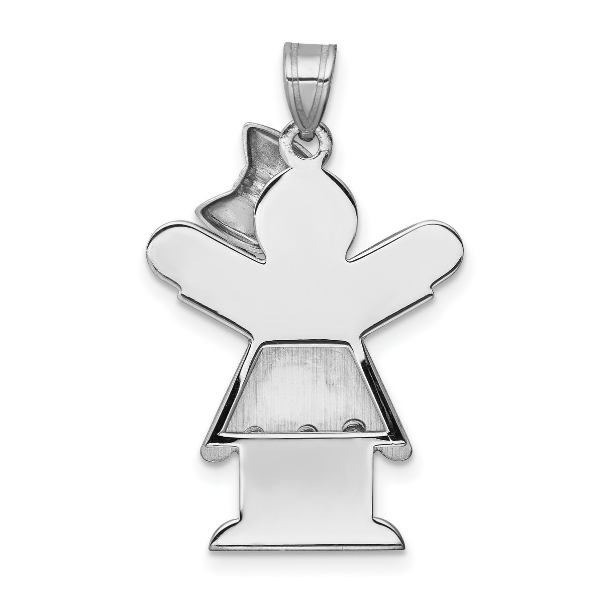 A Diamond Kid Charm Pendant in Real 14k White Gold