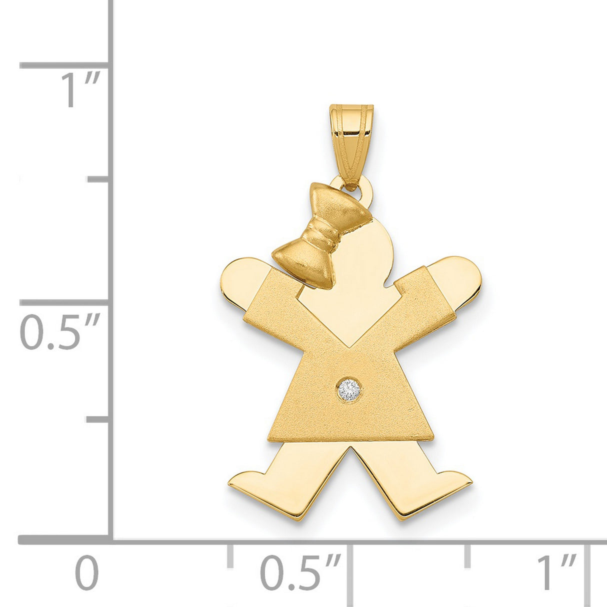 VS Diamond Kid Charm Pendant in Real 14k Yellow Gold