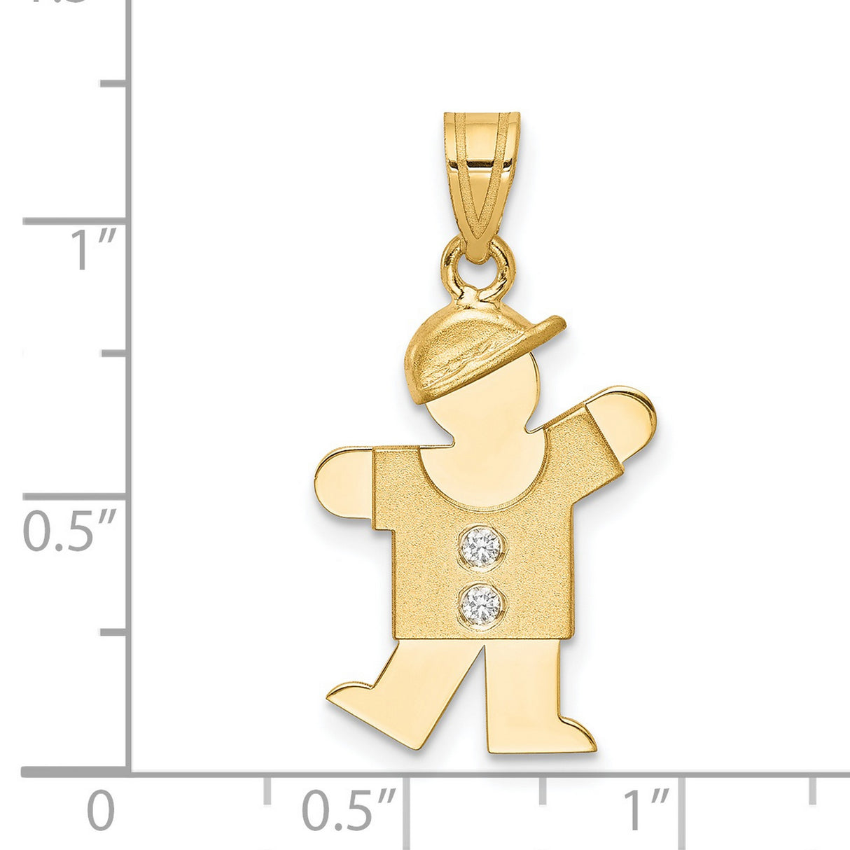 AA Diamond Charm Pendant in Real 14k Yellow Gold