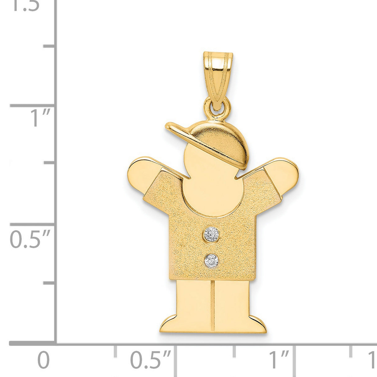 VS Diamond Kid Charm Pendant in Real 14k Yellow Gold