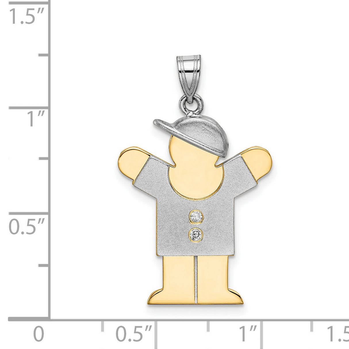 A Diamond Kid Charm Pendant in Real 14k Multi-Tone Gold