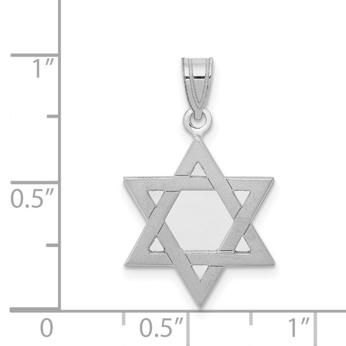 14k White Gold Star of David Pendant, Unisex Judaica Jewelry Charm for Men and Women