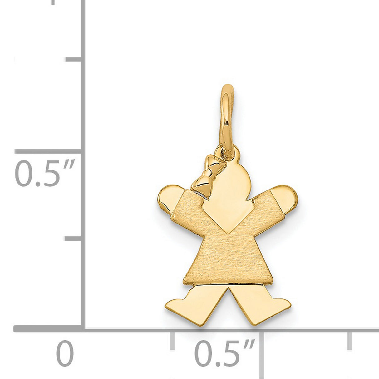 Mini Girl Joy Charm Pendant in Real 14k Yellow Gold