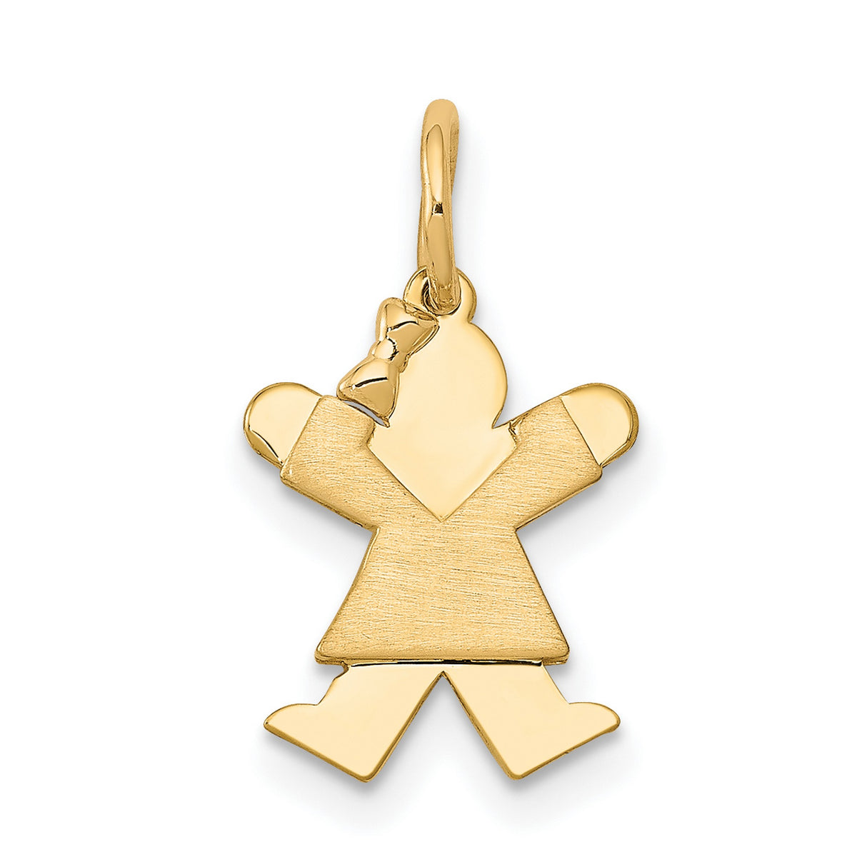 Mini Girl Joy Charm Pendant in Real 14k Yellow Gold