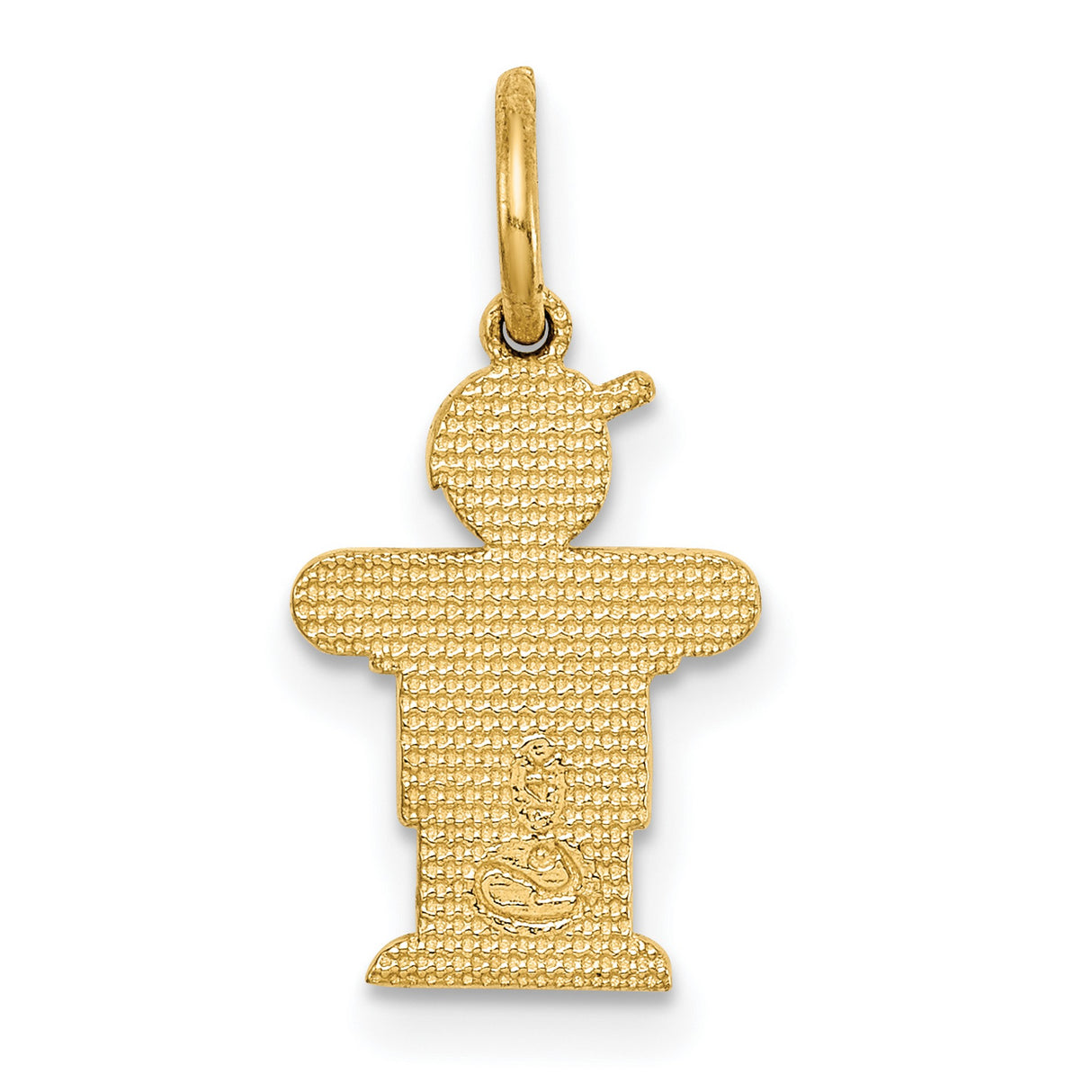14k Yellow Gold Boy Charm Pendant with Cap, Minimalist Motherhood Jewelry Keepsake