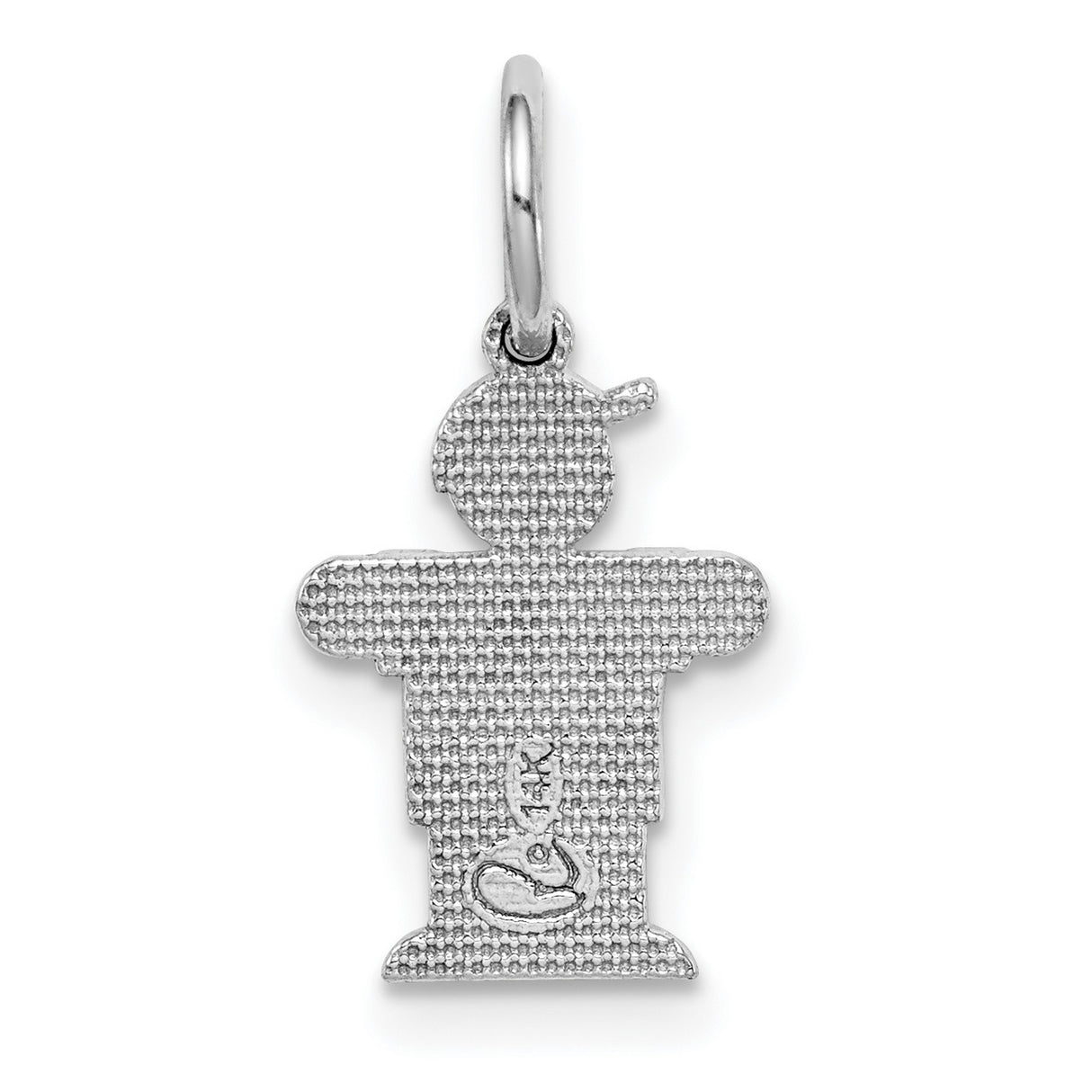 14k White Gold Boy Charm Pendant, Stylized Son Figure, Sentimental Family Jewelry