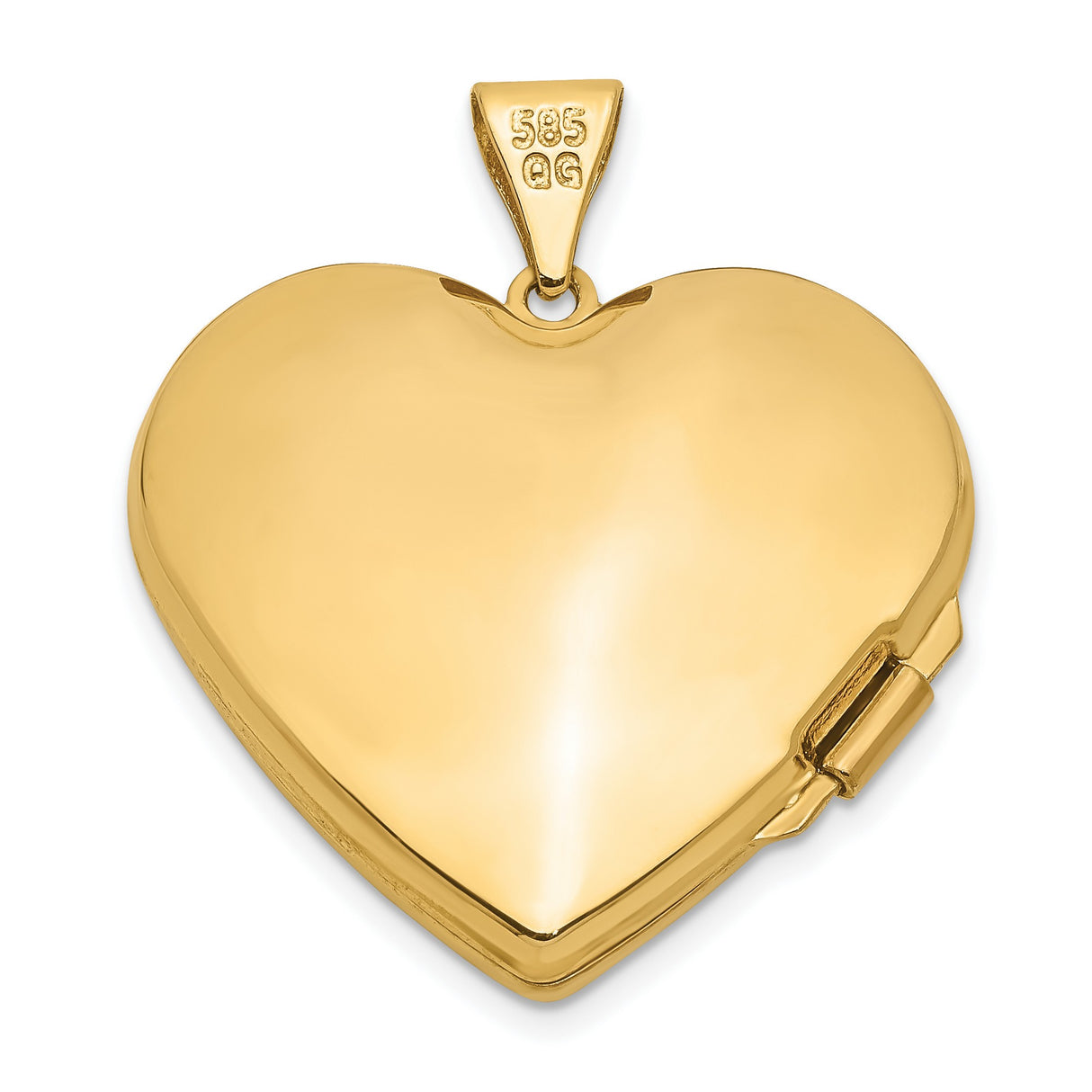 14k Yellow Gold Heart Locket Pendant with Diamond Center and Floral Design