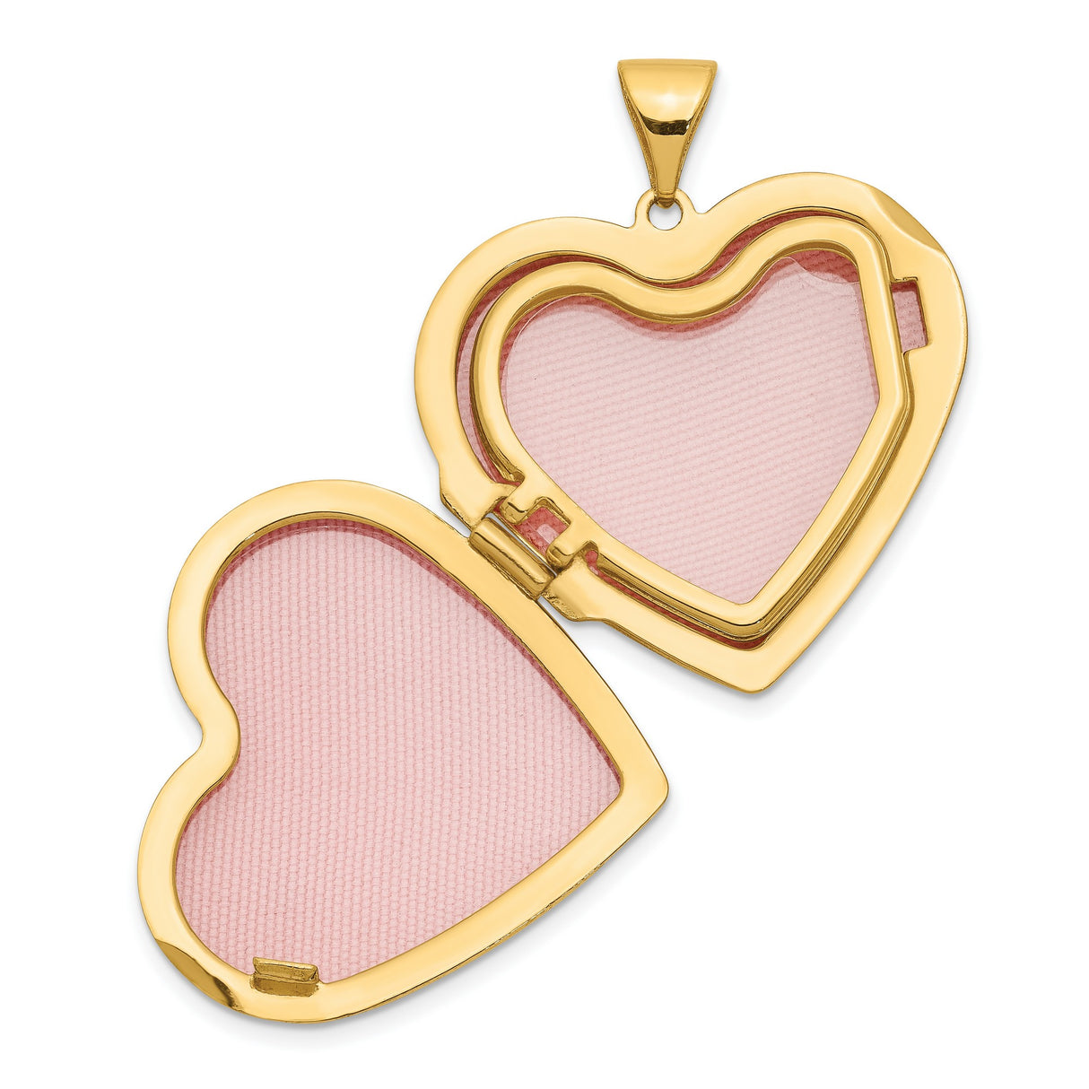 14k Yellow Gold Heart Locket Pendant with Diamond Center and Floral Design