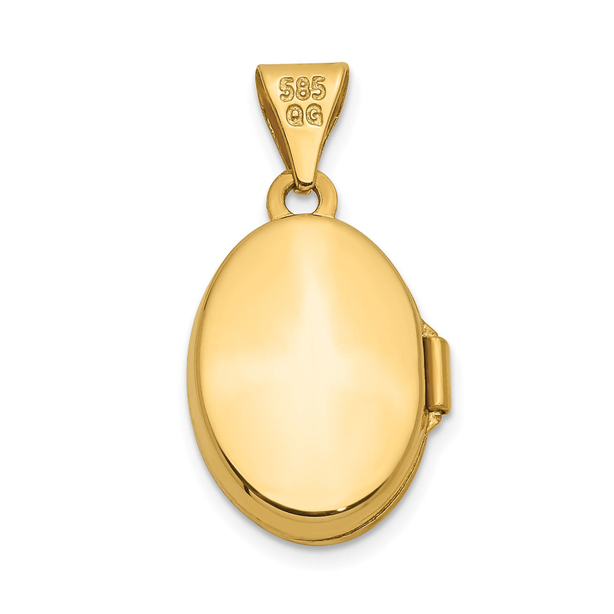 14k Yellow Gold Oval Locket Pendant with Diamond Accent and Starburst Design